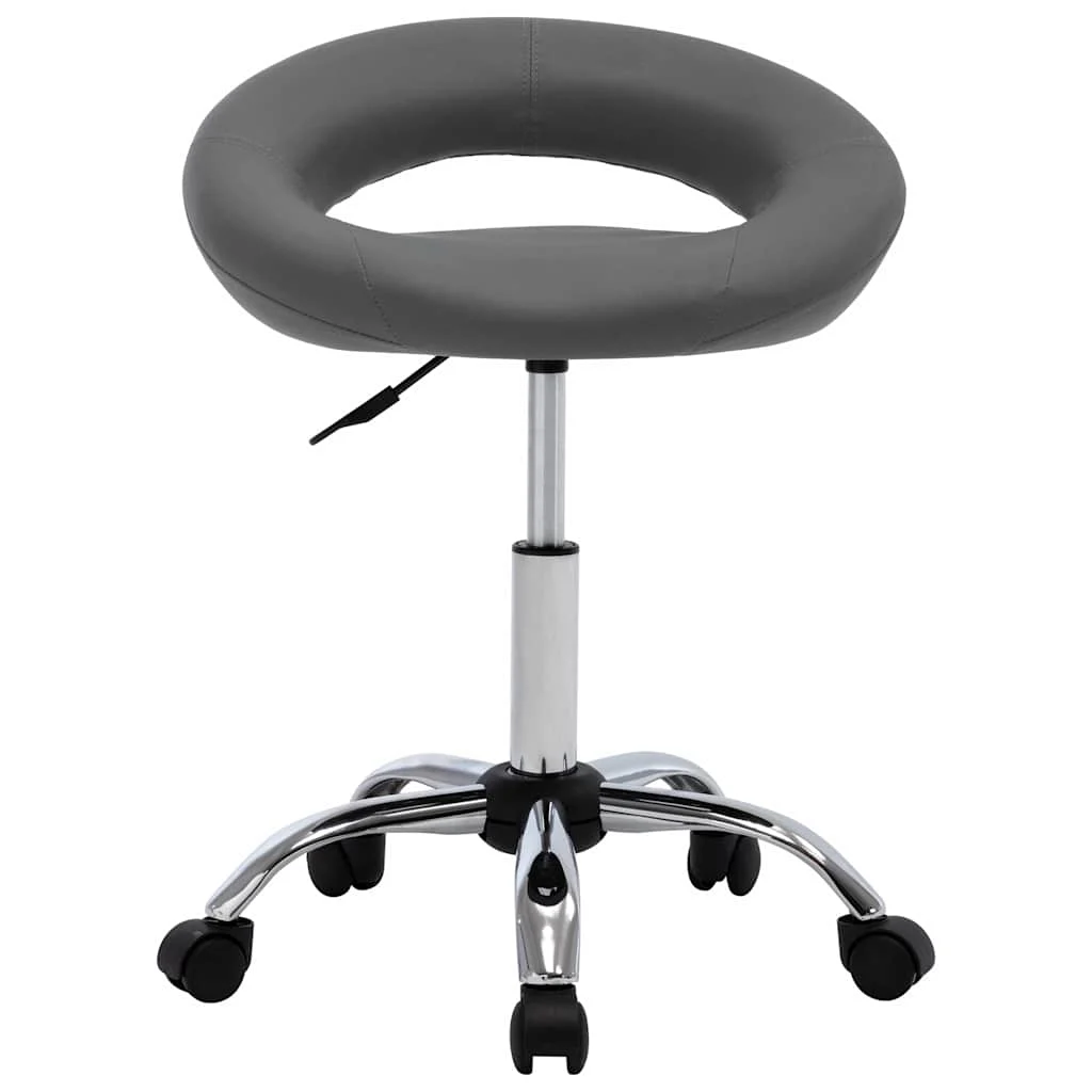 Chaise de travail roulante 46 x 43 x 66 cm gris similicuir – vue de face
