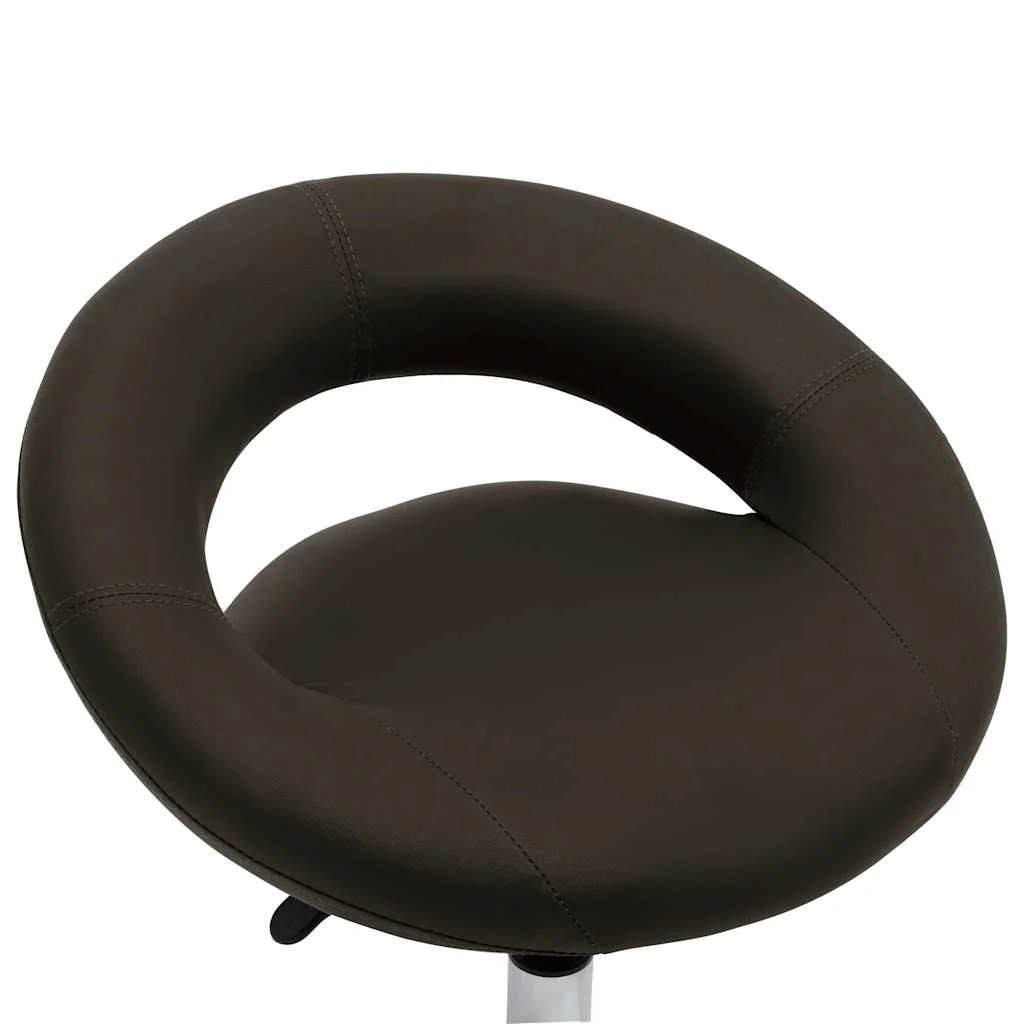 Chaise de travail roulante 46 x 43 x 66 cm marron similicuir – vue en situation