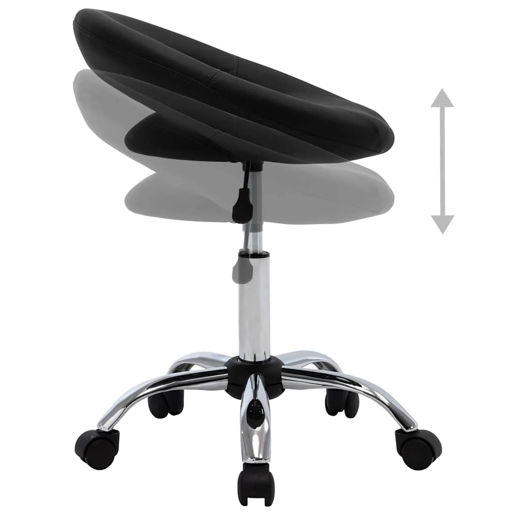 Chaise de travail roulante 46 x 43 x 66 cm noir similicuir – vue de dessus