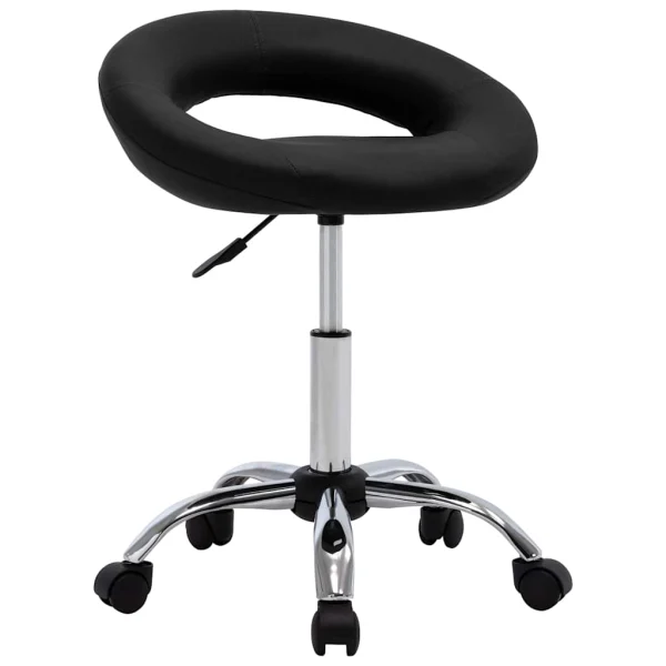 Chaise de travail roulante 46 x 43 x 66 cm noir similicuir – vue d’ensemble