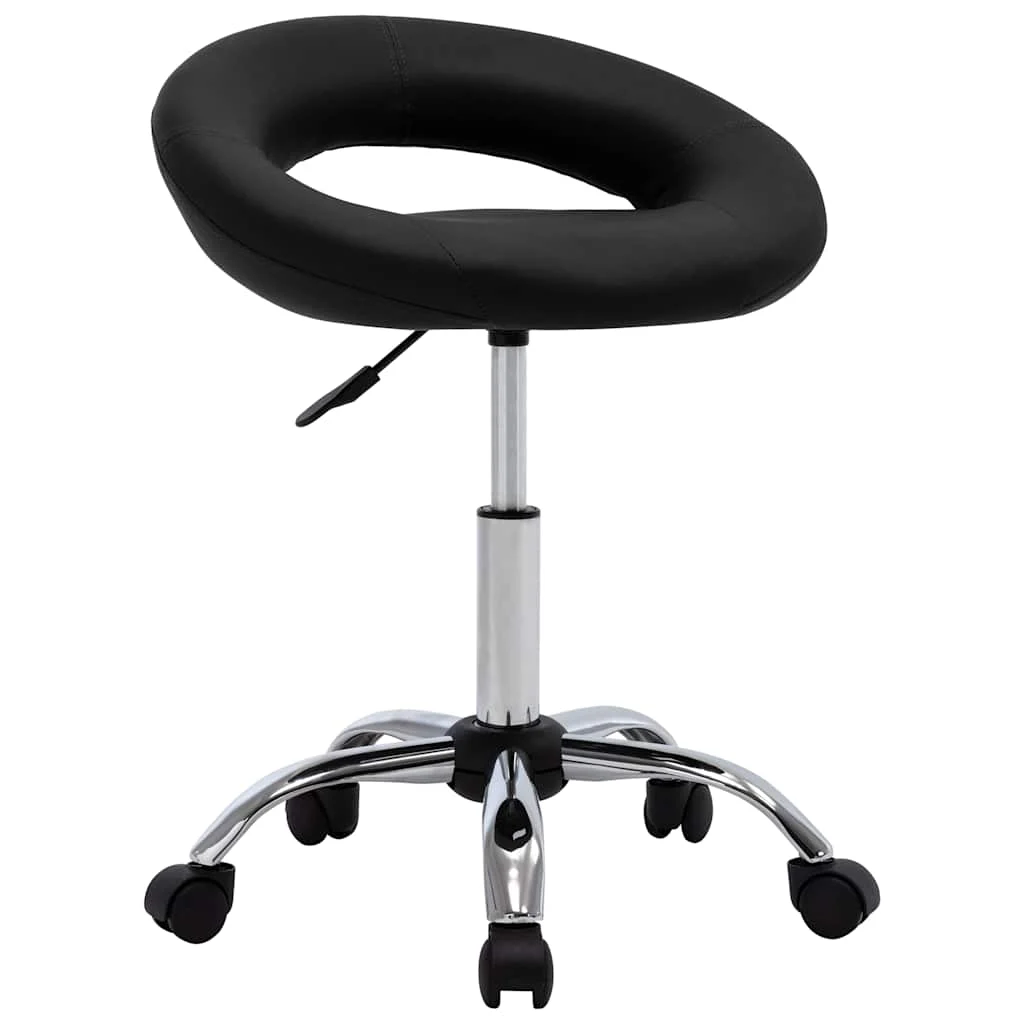 Chaise de travail roulante 46 x 43 x 66 cm noir similicuir – vue d’ensemble