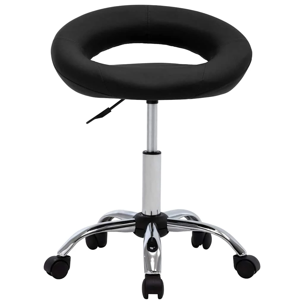 Chaise de travail roulante 46 x 43 x 66 cm noir similicuir – vue de face