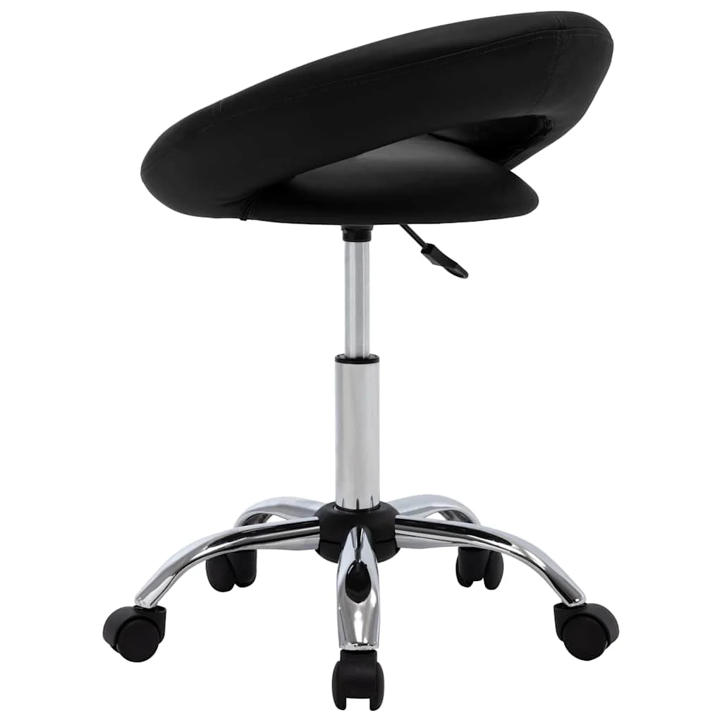 Chaise de travail roulante 46 x 43 x 66 cm noir similicuir – vue de côté