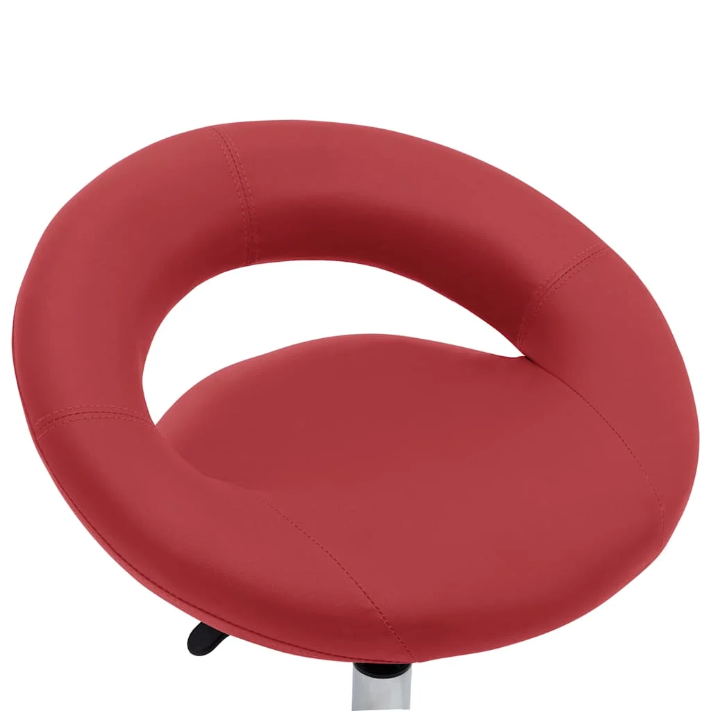Chaise de travail roulante 46 x 43 x 66 cm rouge bordeaux similicuir – vue en situation