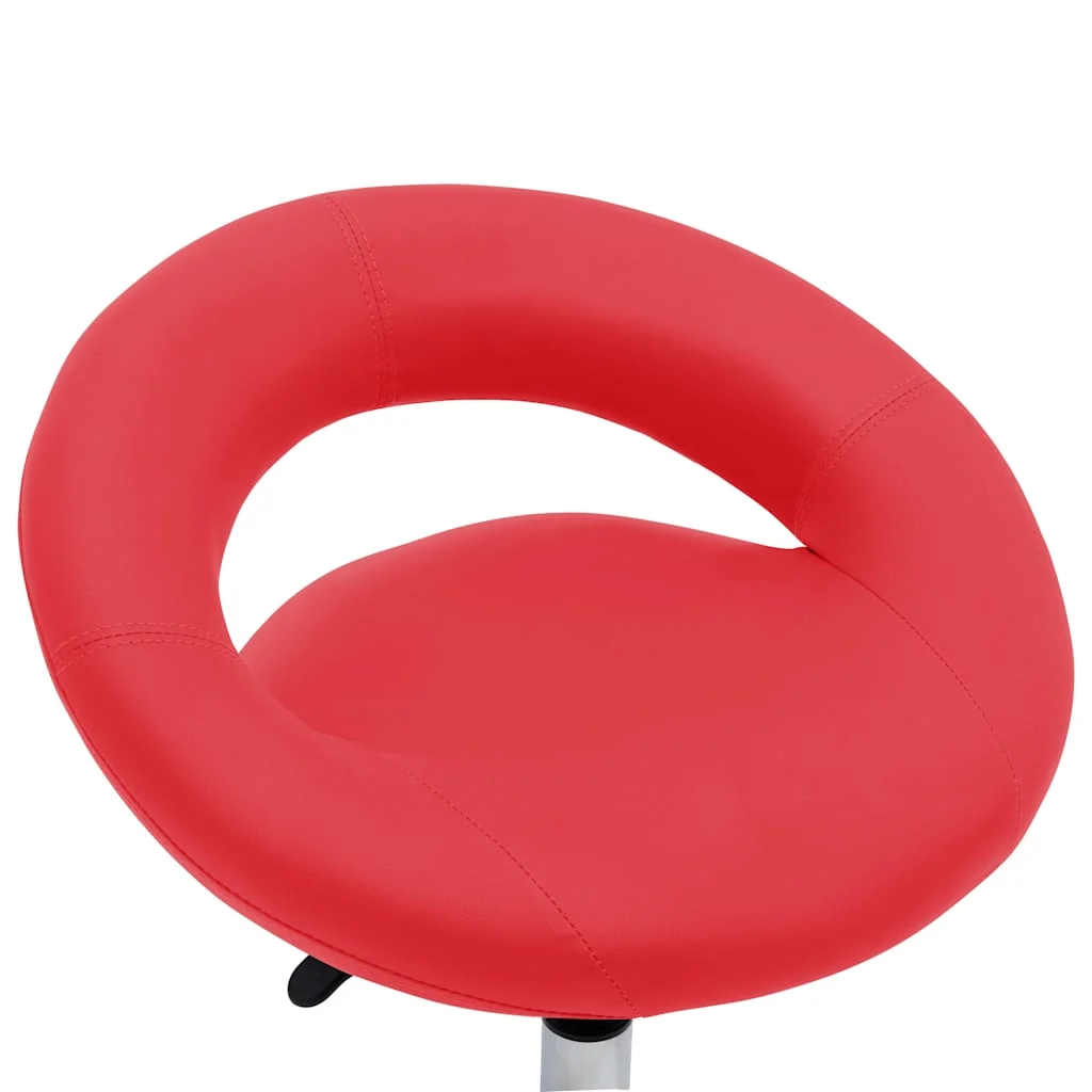 Chaise de travail roulante 46 x 43 x 66 cm rouge similicuir – vue en situation
