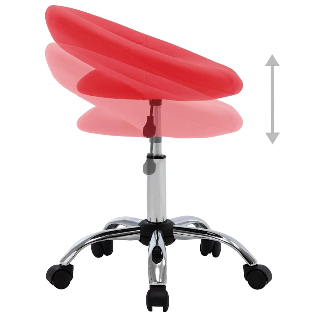 Chaise de travail roulante 46 x 43 x 66 cm rouge similicuir – vue de dessus