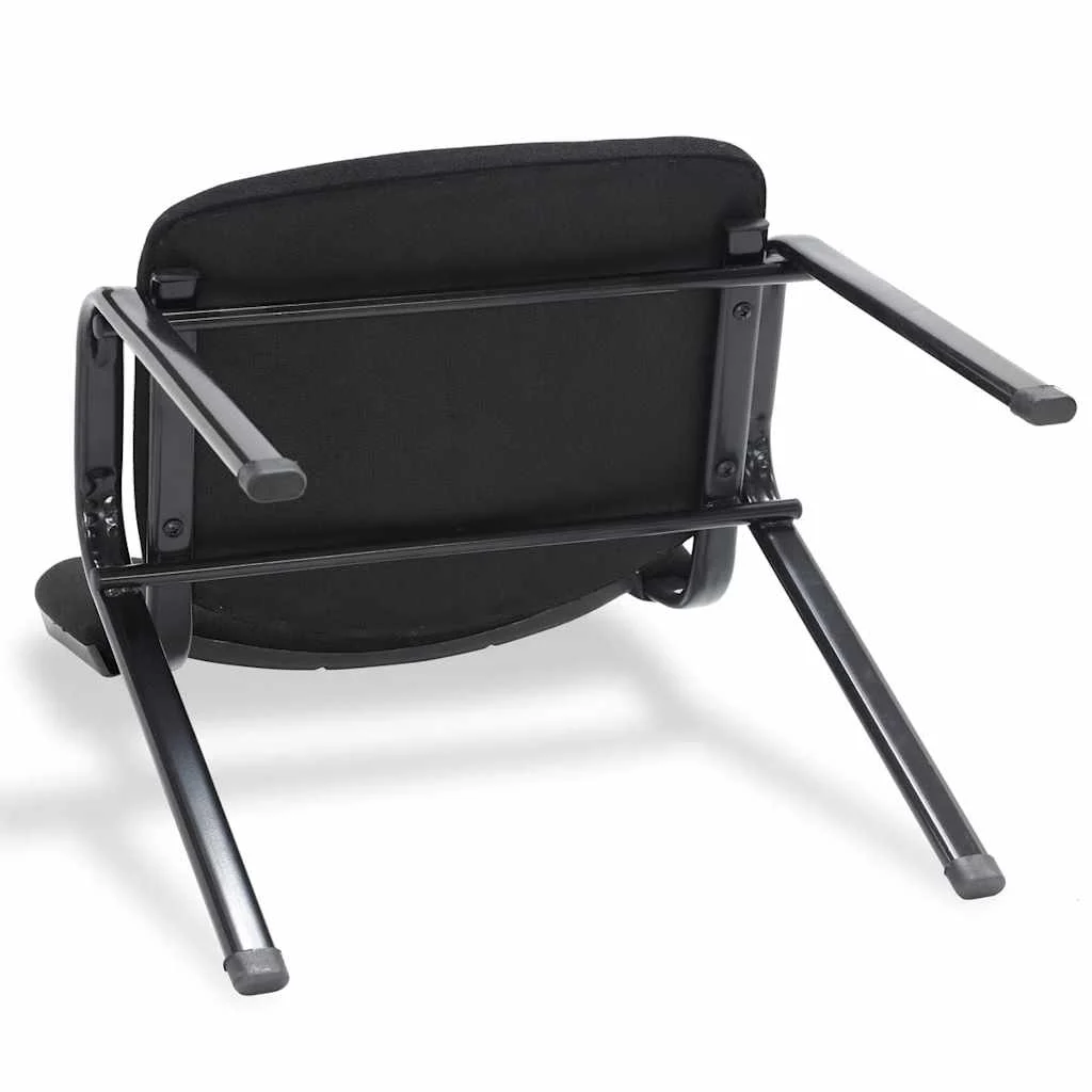 Chaises de bureau empilables lot de 4 54 x 59 x 78 cm noir tissu – vue en situation