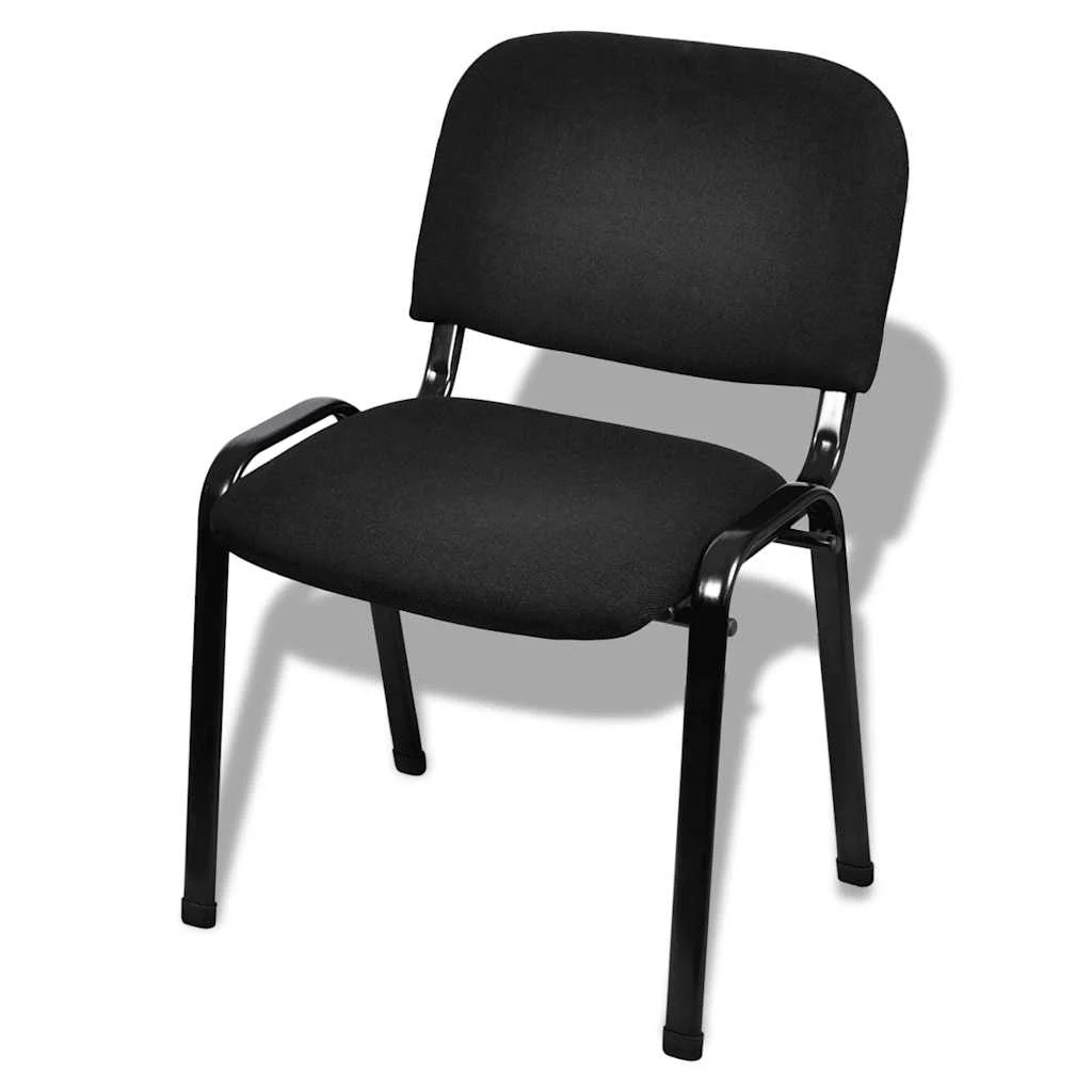 Chaises de bureau empilables lot de 4 54 x 59 x 78 cm noir tissu – vue de face