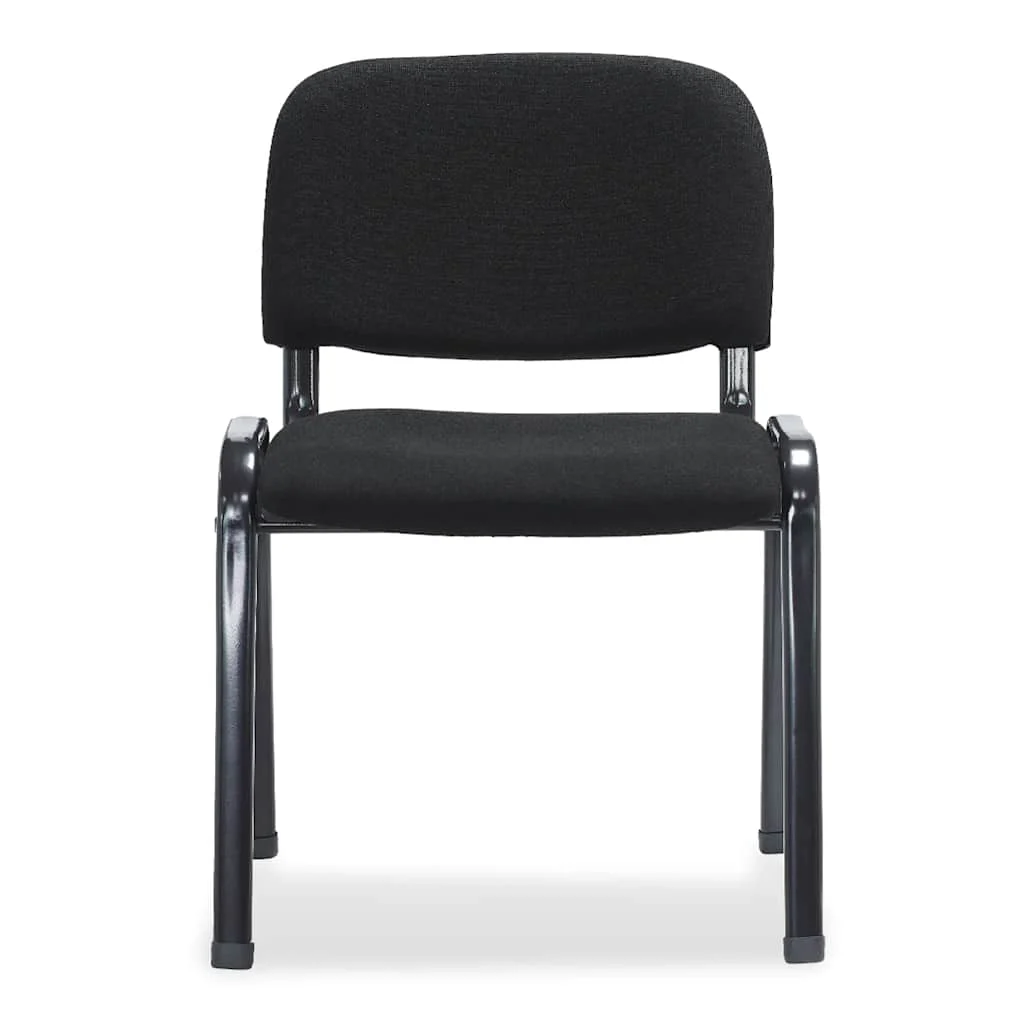 Chaises de bureau empilables lot de 4 54 x 59 x 78 cm noir tissu – vue de côté