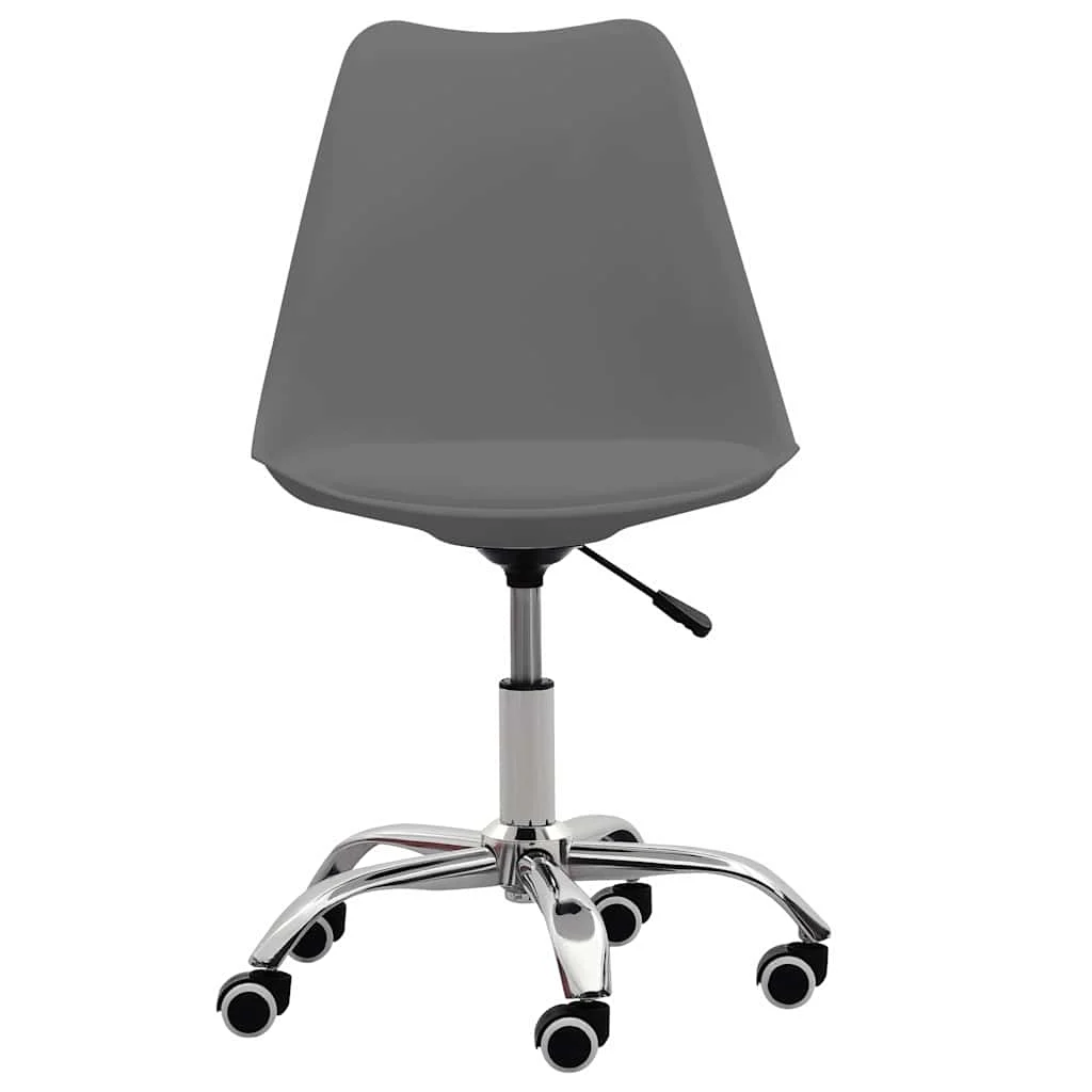 Chaises de bureau lot de 2 48 x 48 x 93 cm gris similicuir – vue de côté