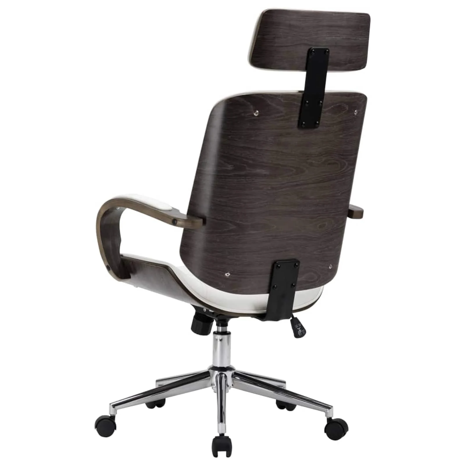 Chaises de bureau pivotantes avec appui-tête lot de 2 64 x 65 x 125 cm blanc similicuir – vue en situation