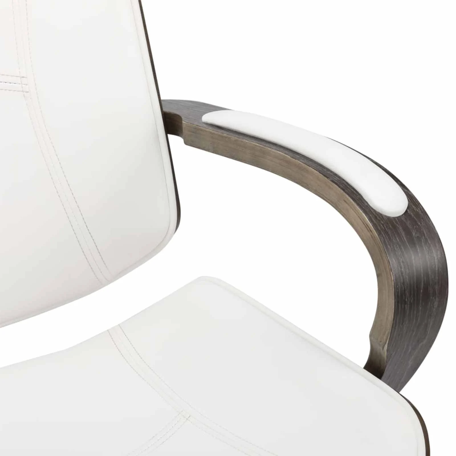 Chaises de bureau pivotantes avec appui-tête lot de 2 64 x 65 x 125 cm blanc similicuir – vue de dessus
