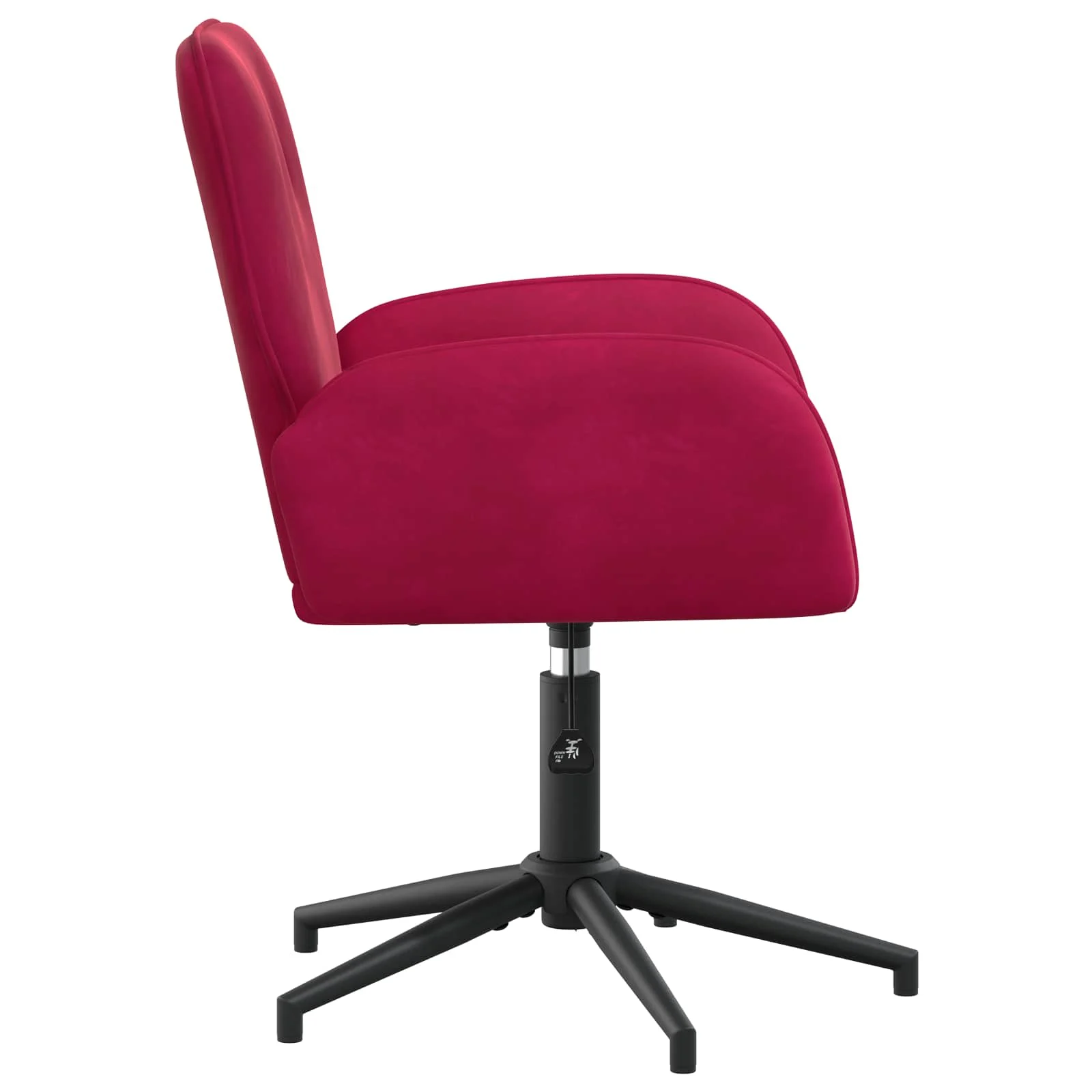 Chaises de bureau pivotantes lot de 2 54 x 55 x 90 cm bordeaux velours – vue de détail
