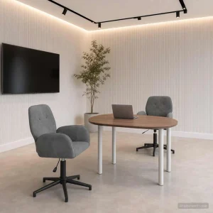 Chaises de bureau pivotantes lot de 2 54 x 55 x 90 cm gris foncé velours – vue d’ensemble