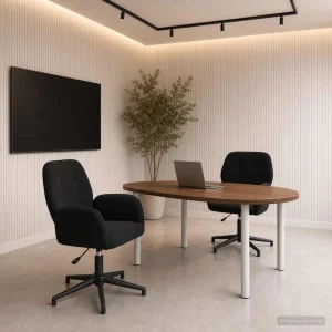 Chaises de bureau pivotantes lot de 2 54 x 55 x 90 cm noir velours – vue d’ensemble