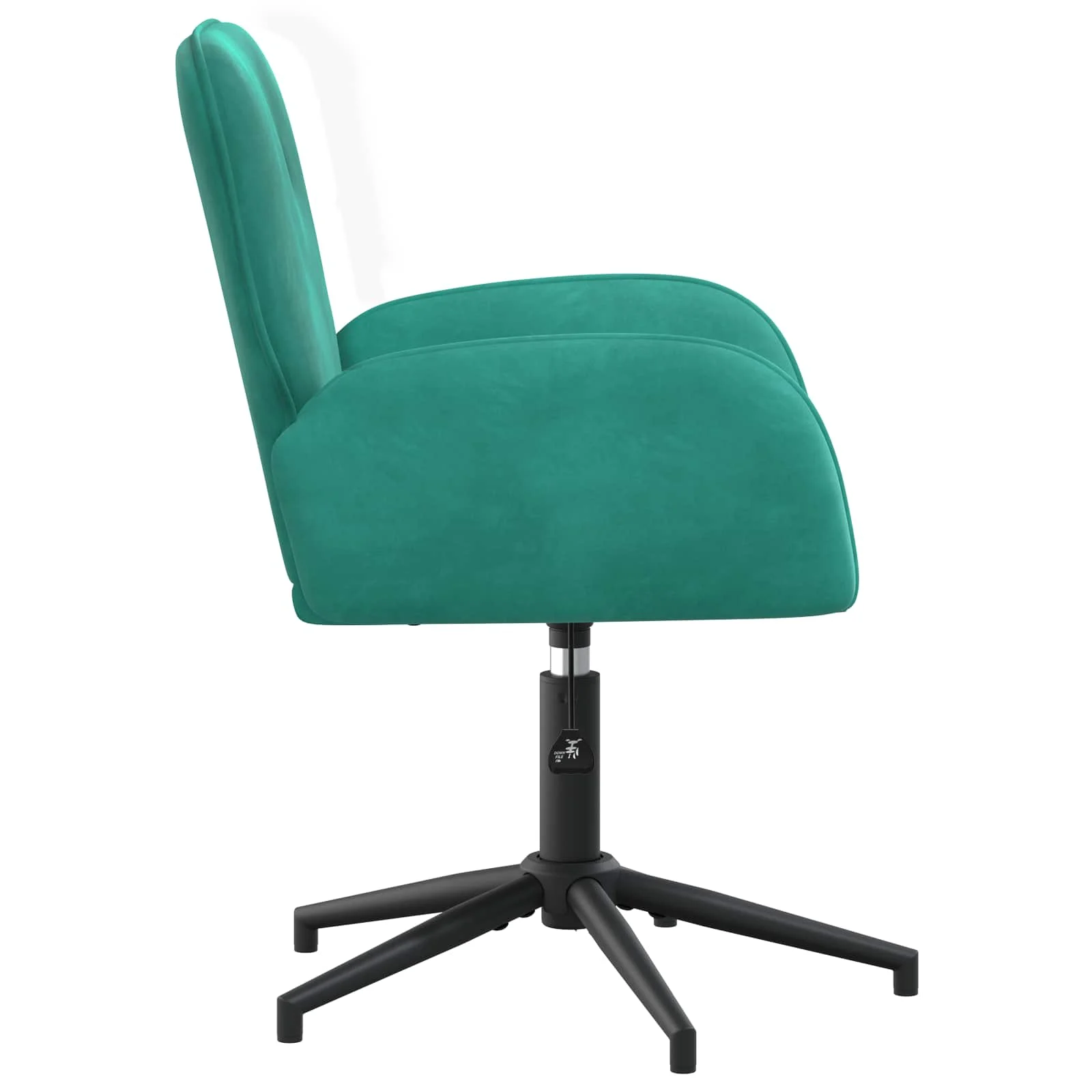 Chaises de bureau pivotantes lot de 2 54 x 55 x 90 cm turquoise velours – vue de détail