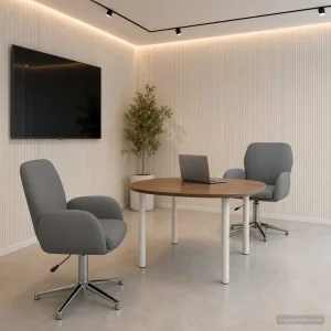 Chaises de bureau pivotantes lot de 2 54 x 58 x 90 cm gris foncé tissu – vue d’ensemble