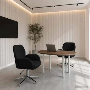 Chaises de bureau pivotantes lot de 2 54 x 58 x 90 cm noir tissu – vue d’ensemble