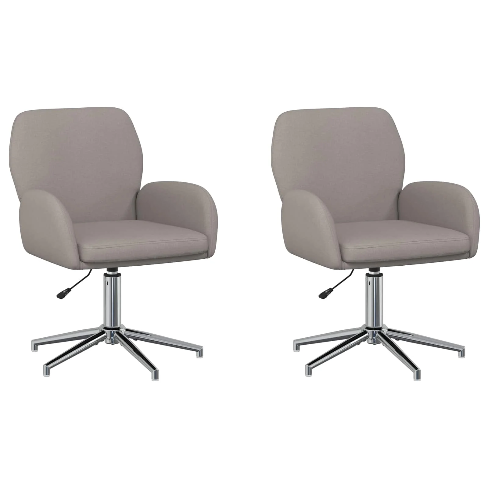 Chaises de bureau pivotantes lot de 2 54 x 58 x 90 cm taupe tissu – vue de face