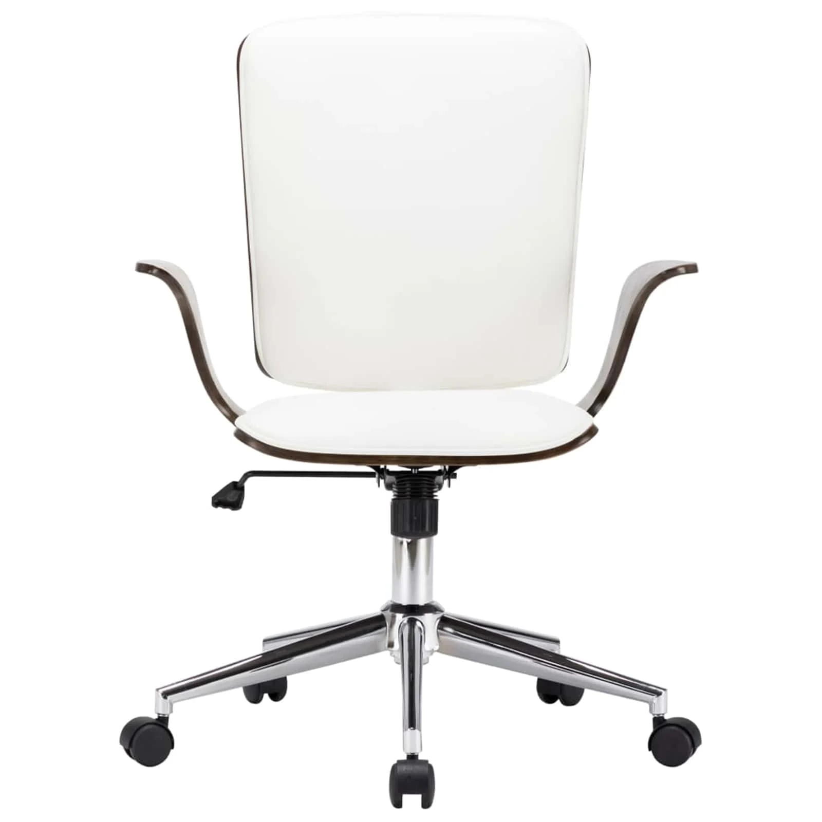 Chaises de bureau pivotantes lot de 2 69 x 61 x 104 cm blanc similicuir – vue de côté