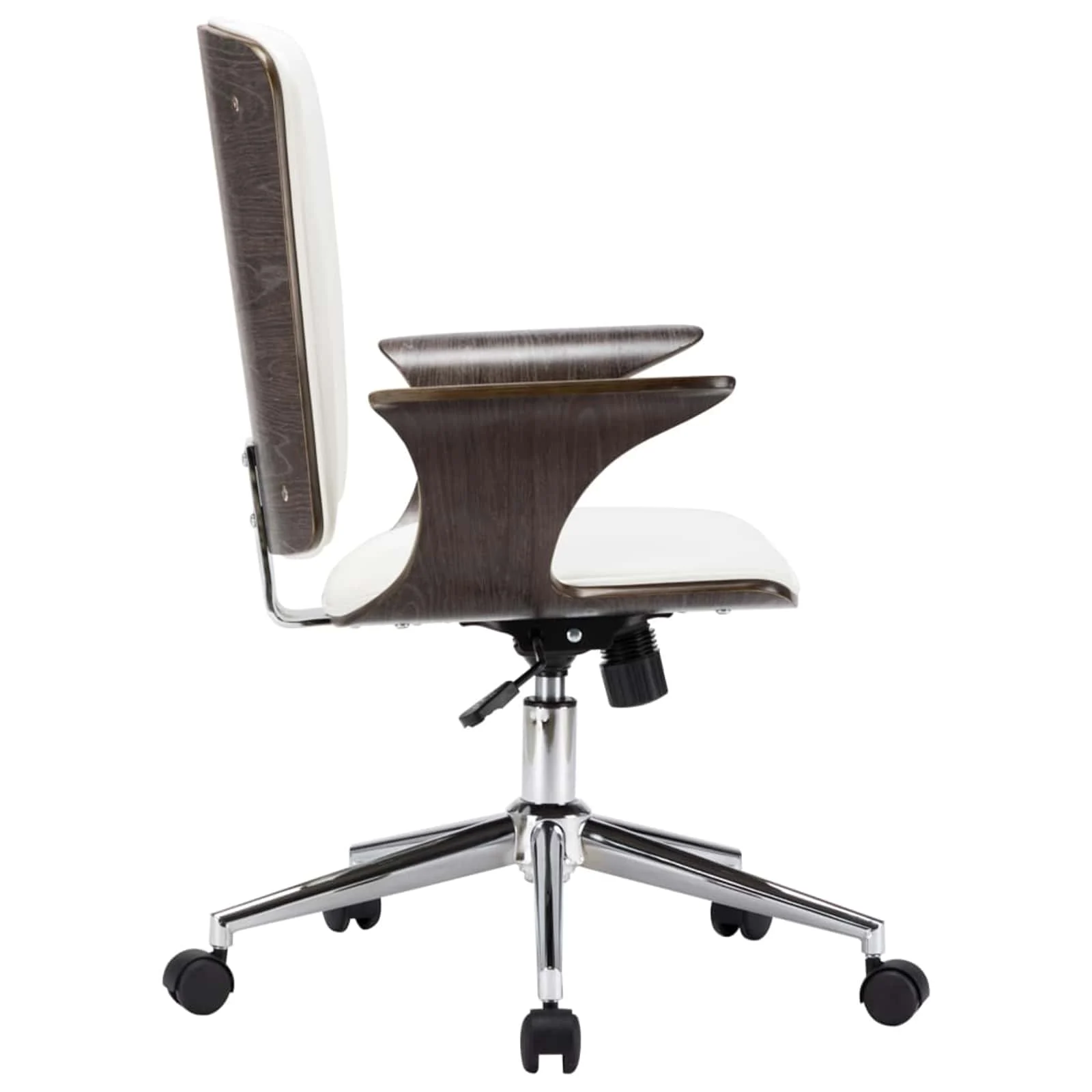 Chaises de bureau pivotantes lot de 2 69 x 61 x 104 cm blanc similicuir – vue de détail