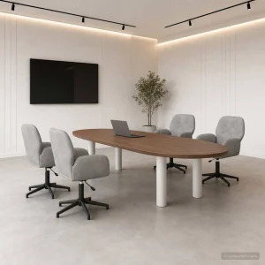 Chaises de bureau pivotantes lot de 4 54 x 55 x 90 cm gris clair velours – vue d’ensemble
