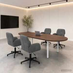 Chaises de bureau pivotantes lot de 4 54 x 55 x 90 cm gris foncé velours – vue d’ensemble