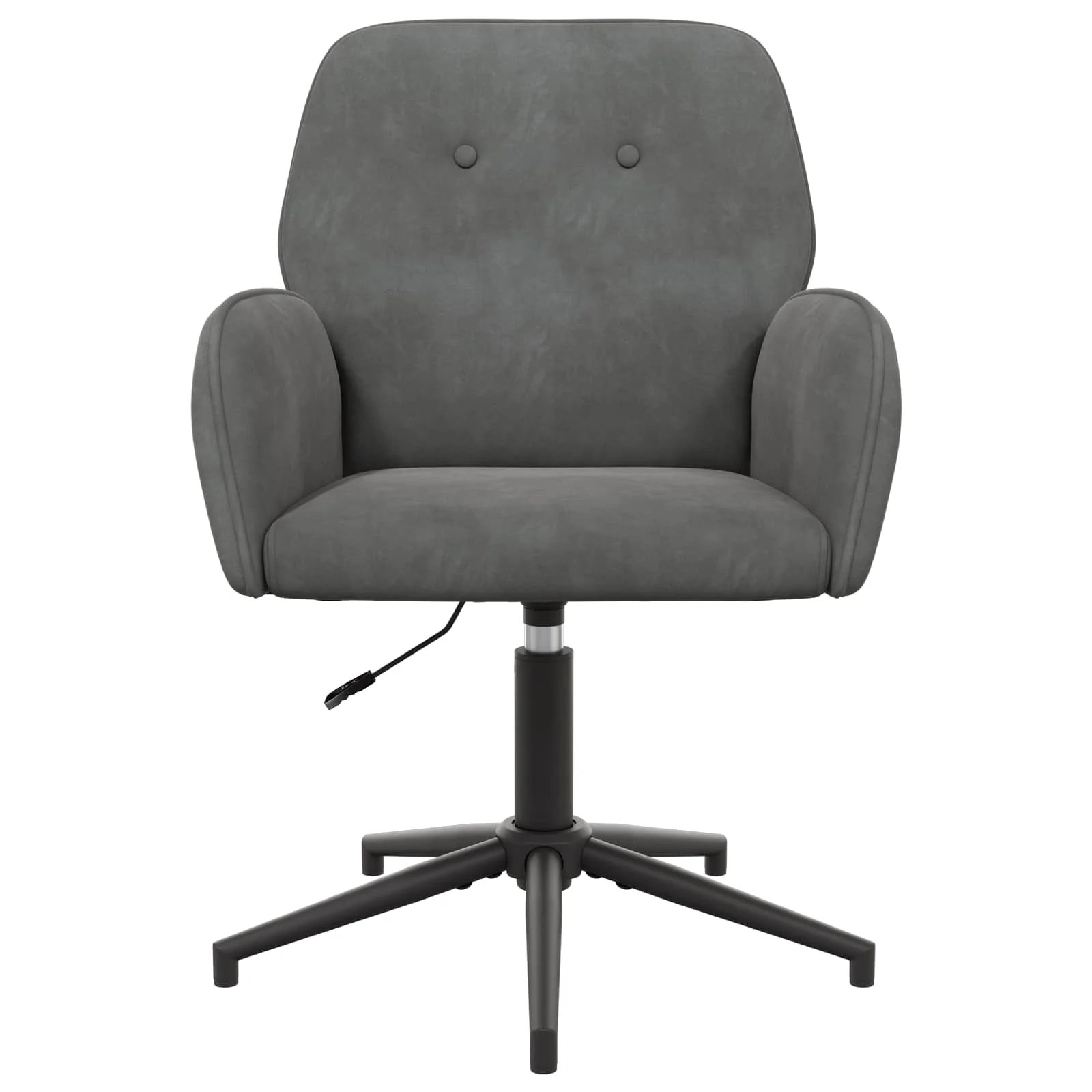 Chaises de bureau pivotantes lot de 4 54 x 55 x 90 cm gris foncé velours – vue de côté