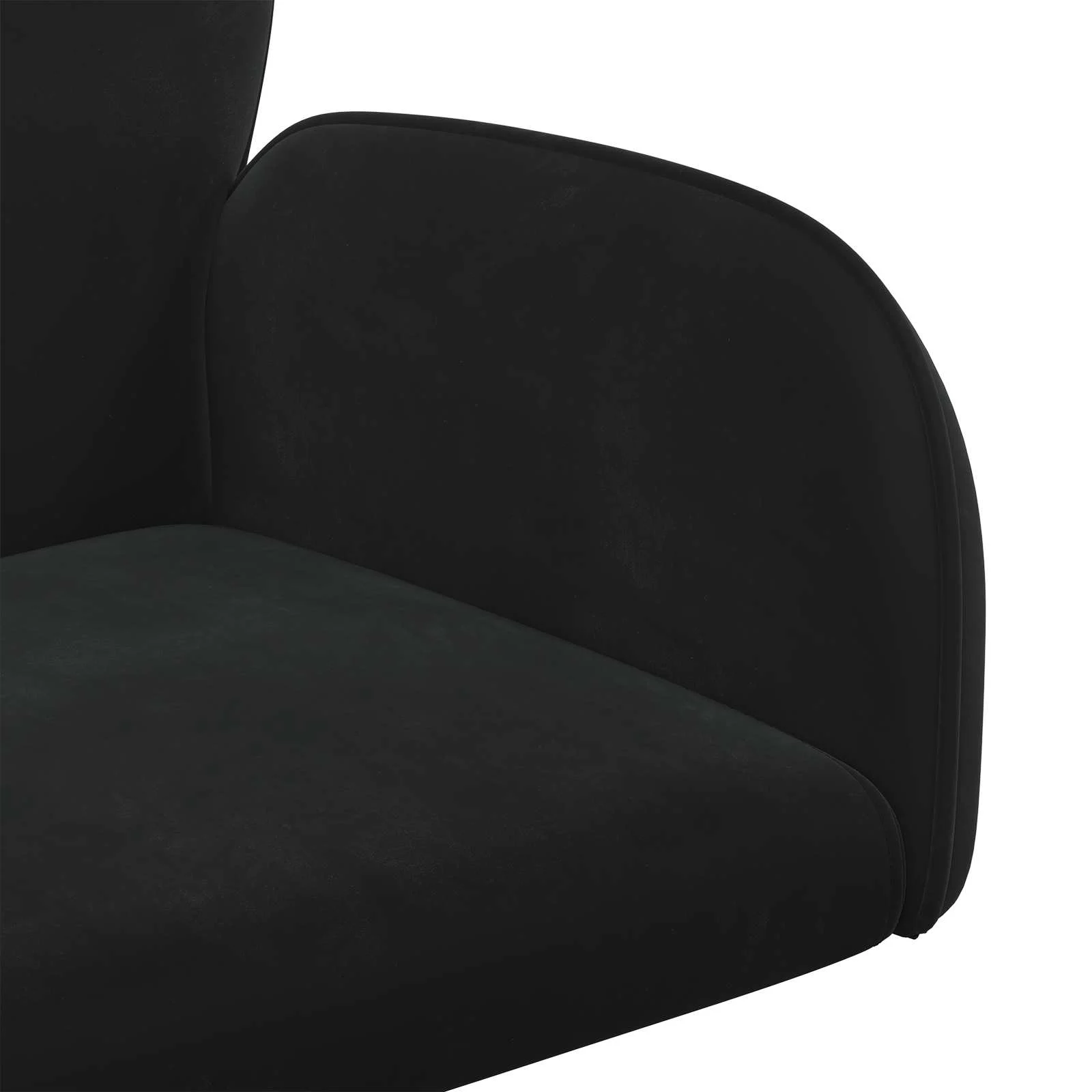 Chaises de bureau pivotantes lot de 4 54 x 55 x 90 cm noir velours – vue de dessus