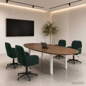 Chaises de bureau pivotantes lot de 4 54 x 55 x 90 cm vert foncé velours – vue d’ensemble