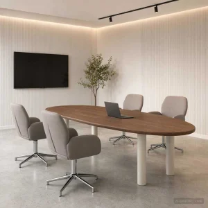 Chaises de bureau pivotantes lot de 4 54 x 58 x 90 cm taupe tissu – vue d’ensemble