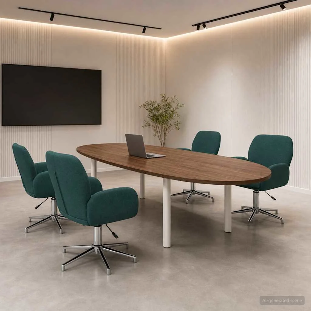 Chaises de bureau pivotantes lot de 4 54 x 58 x 90 cm vert foncé tissu – vue d’ensemble