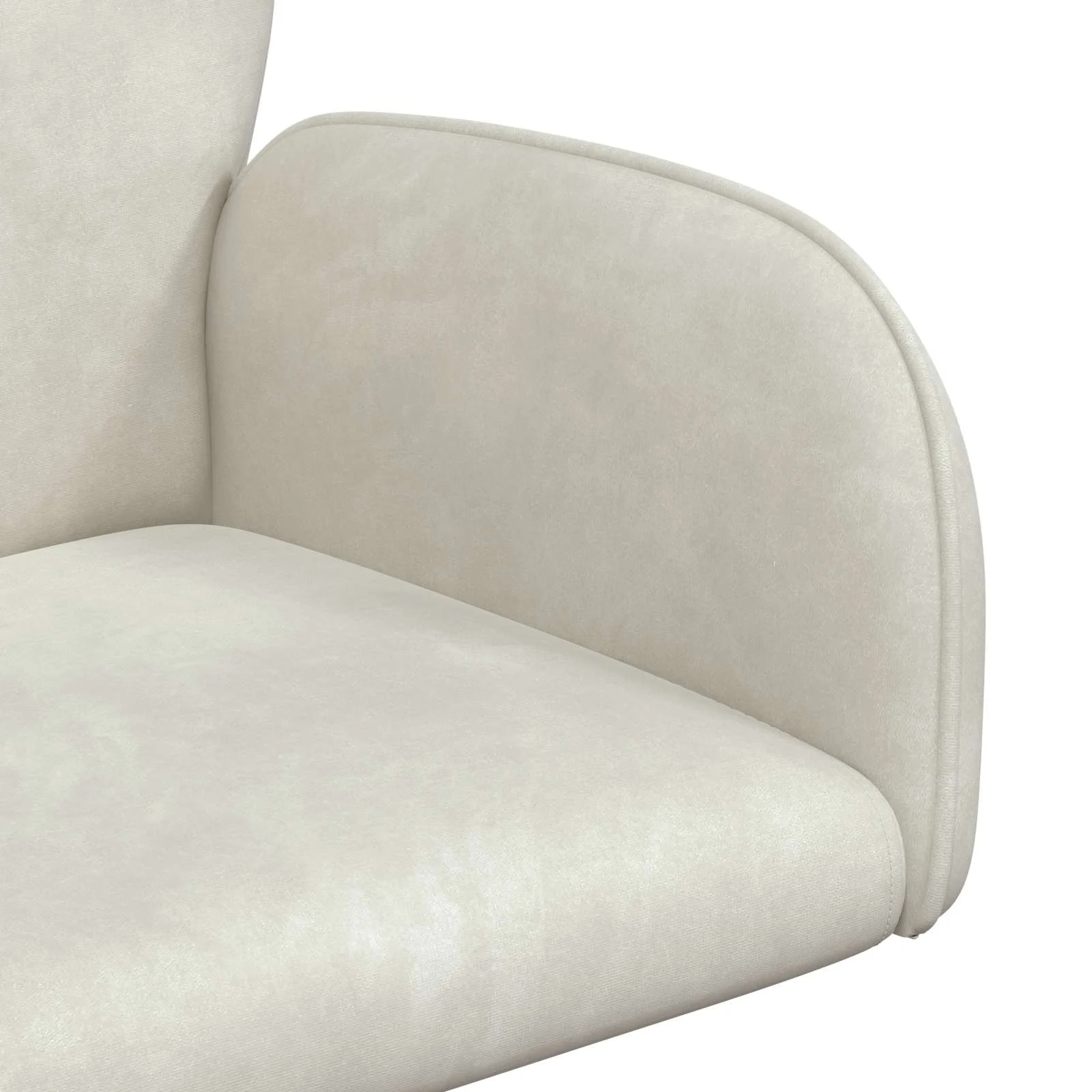 Chaises de bureau pivotantes lot de 6 54 x 55 x 90 cm crème velours – vue de dessus