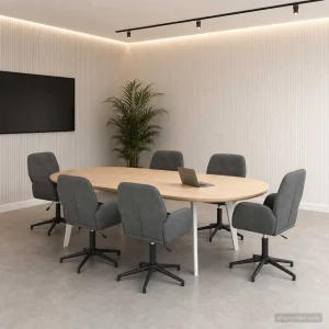 Chaises de bureau pivotantes lot de 6 54 x 55 x 90 cm gris foncé velours – vue d’ensemble