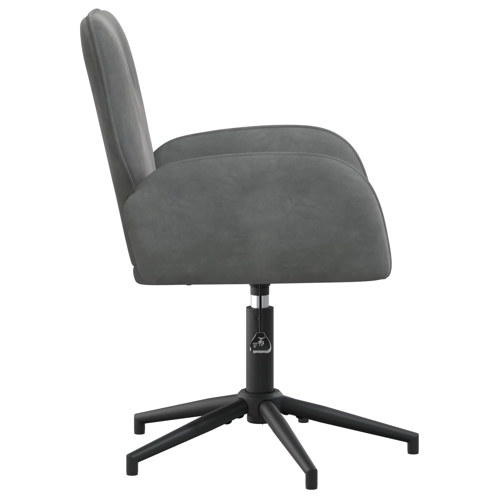 Chaises de bureau pivotantes lot de 6 54 x 55 x 90 cm gris foncé velours – vue de détail