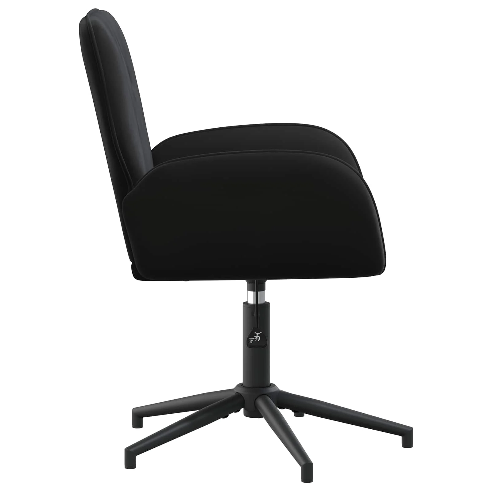 Chaises de bureau pivotantes lot de 6 54 x 55 x 90 cm noir velours – vue de détail