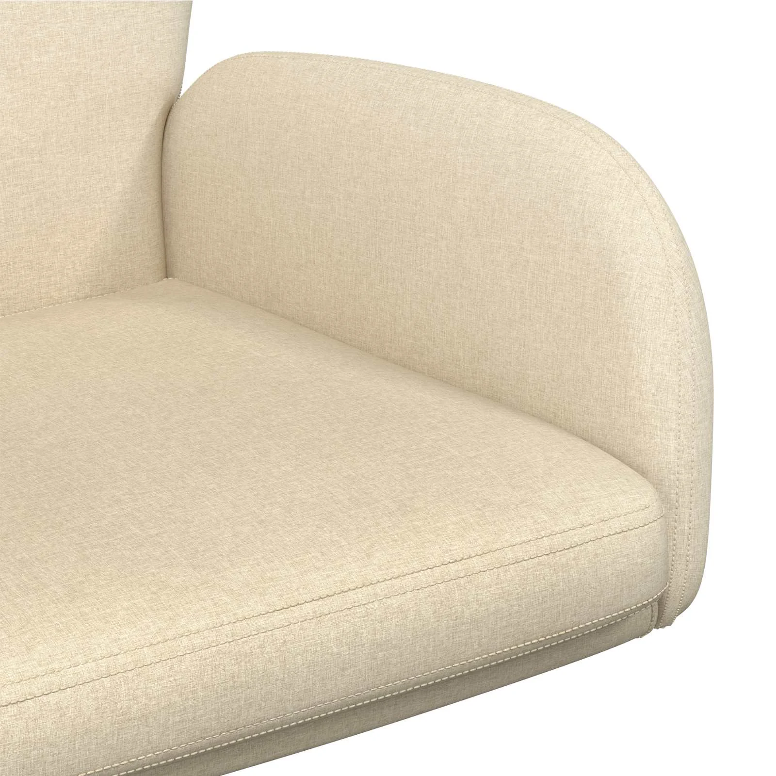 Chaises de bureau pivotantes lot de 6 54 x 58 x 90 cm crème tissu – vue de dessus