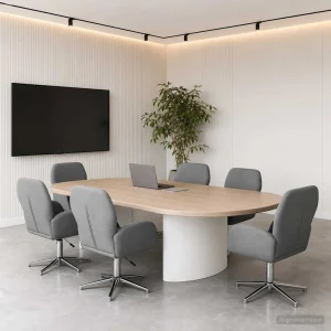 Chaises de bureau pivotantes lot de 6 54 x 58 x 90 cm gris foncé tissu – vue d’ensemble