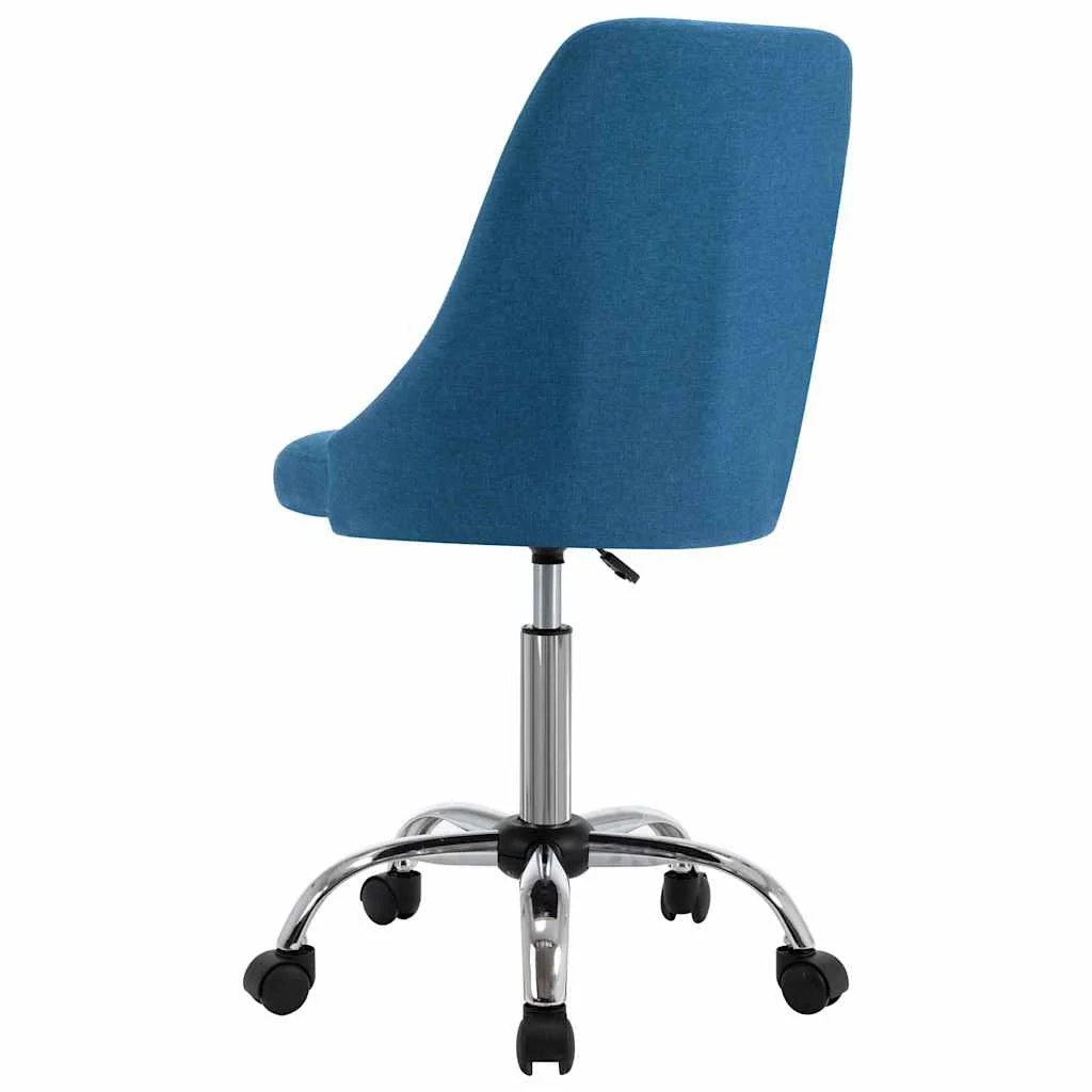 Chaises de bureau roulantes lot de 2 49 x 52,5 x 94,5 cm bleu tissu – vue en situation