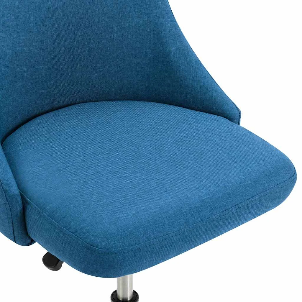 Chaises de bureau roulantes lot de 2 49 x 52,5 x 94,5 cm bleu tissu – vue de dessus