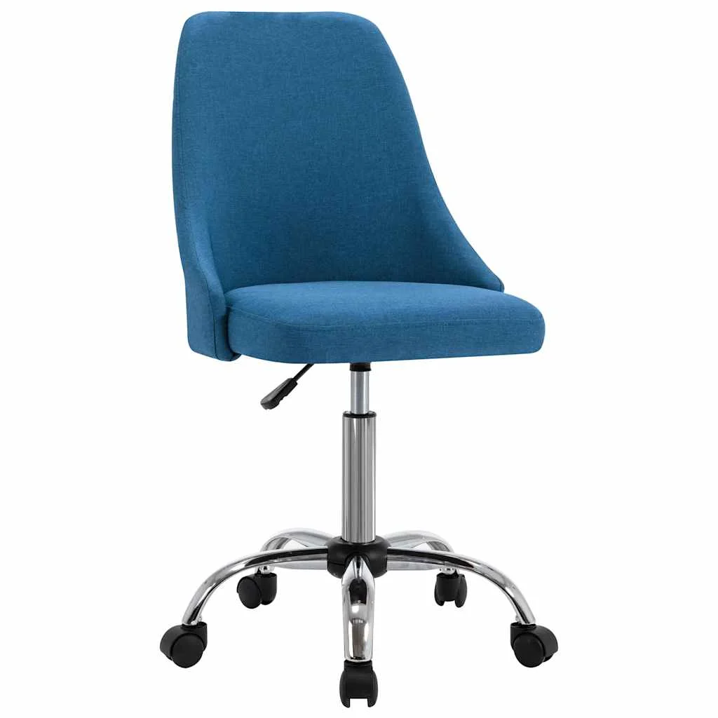 Chaises de bureau roulantes lot de 2 49 x 52,5 x 94,5 cm bleu tissu – vue de face