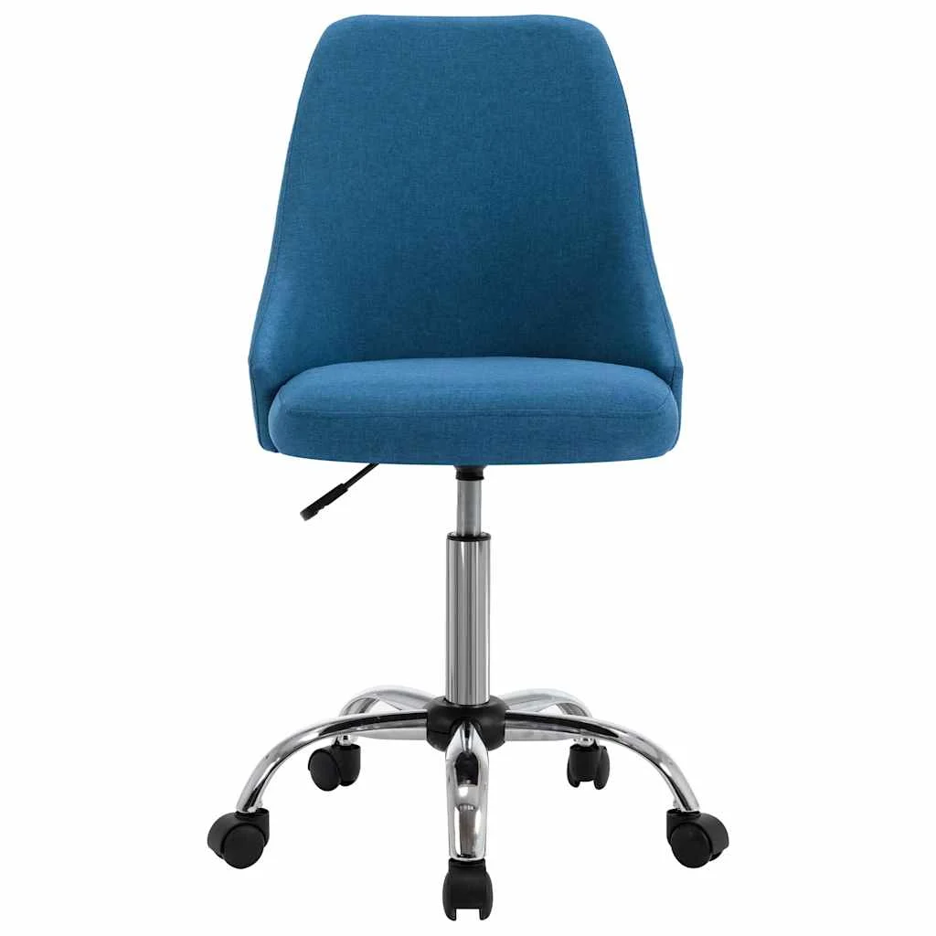 Chaises de bureau roulantes lot de 2 49 x 52,5 x 94,5 cm bleu tissu – vue de côté