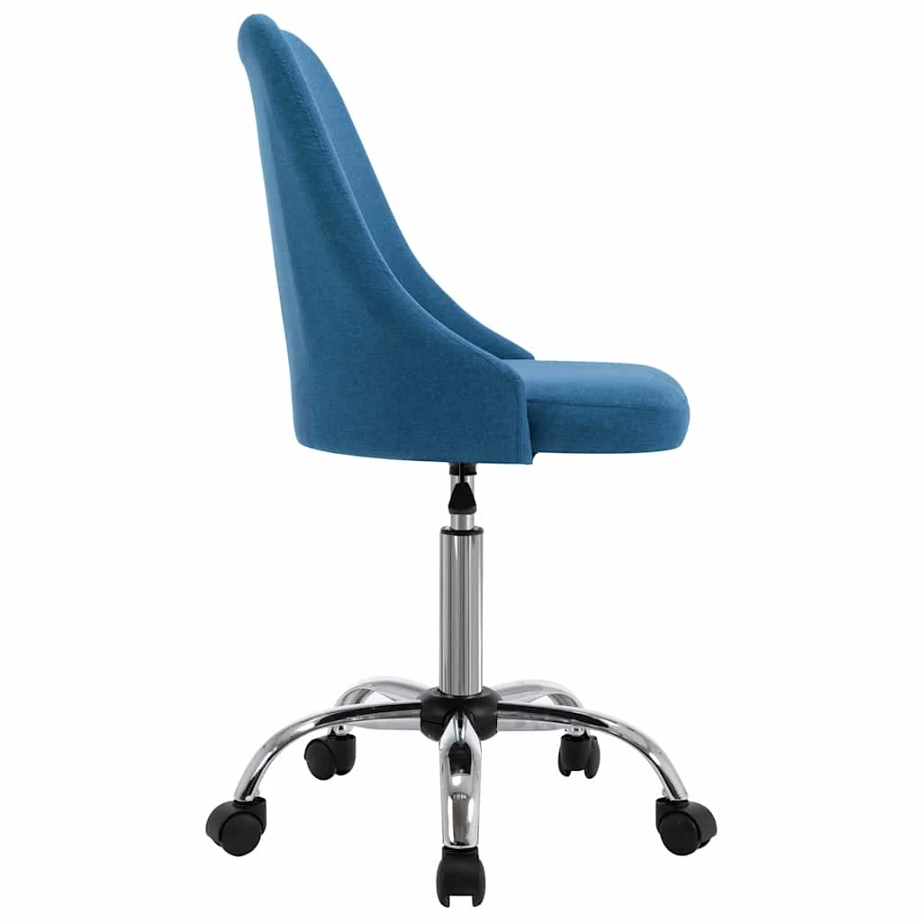 Chaises de bureau roulantes lot de 2 49 x 52,5 x 94,5 cm bleu tissu – vue de détail
