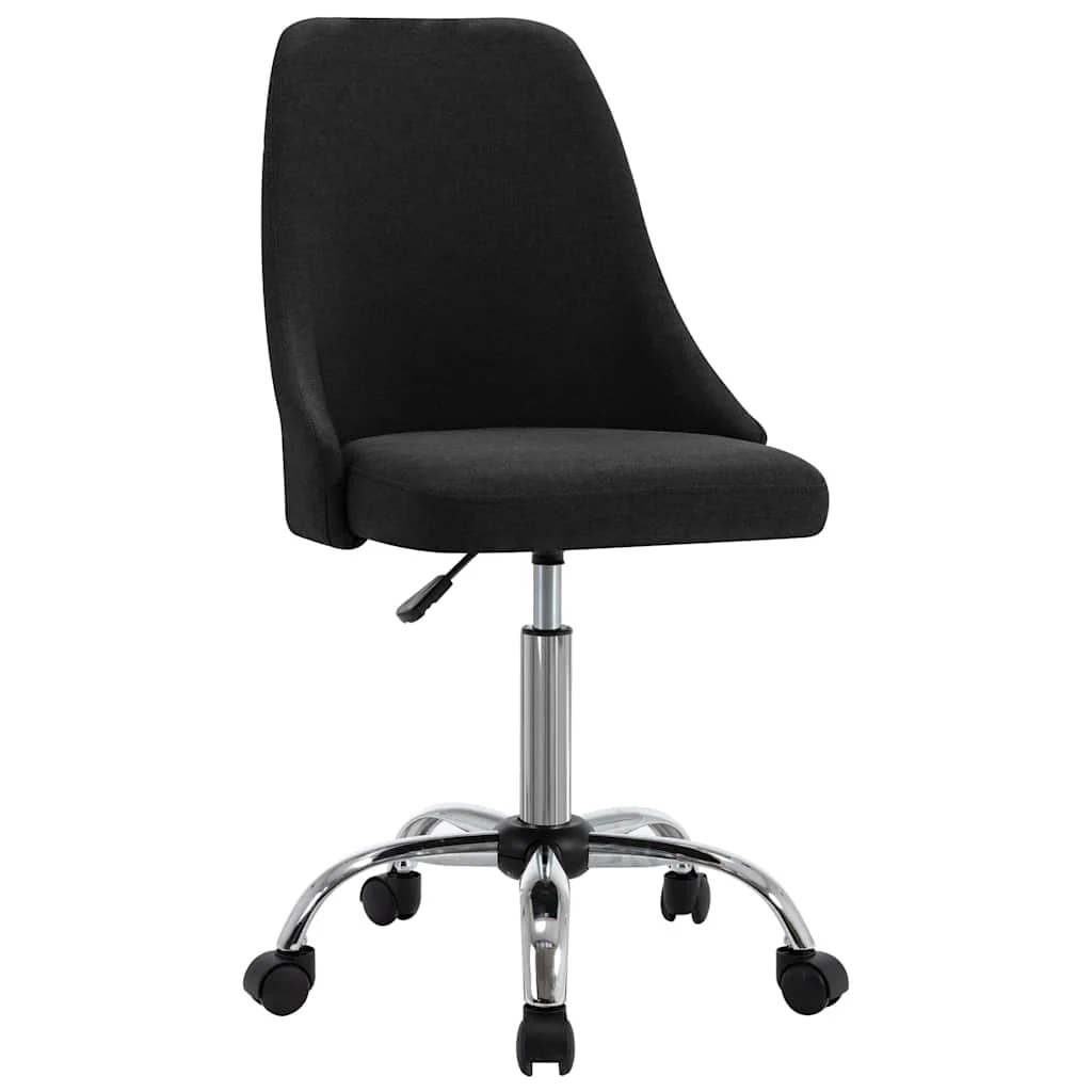 Chaises de bureau roulantes lot de 2 49 x 52,5 x 94,5 cm noir tissu – vue de face