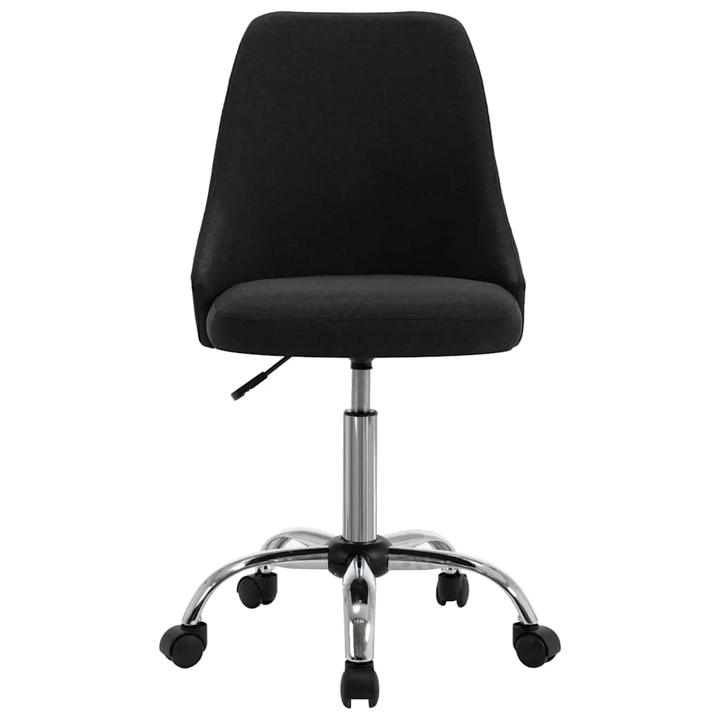 Chaises de bureau roulantes lot de 2 49 x 52,5 x 94,5 cm noir tissu – vue de côté