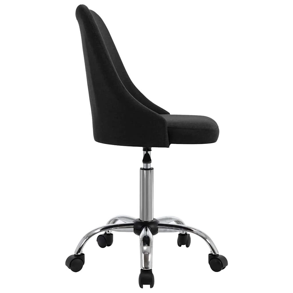 Chaises de bureau roulantes lot de 2 49 x 52,5 x 94,5 cm noir tissu – vue de détail