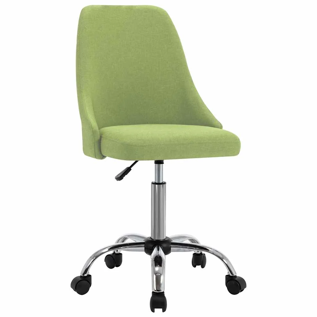 Chaises de bureau roulantes lot de 2 49 x 52,5 x 94,5 cm vert tissu – vue de face