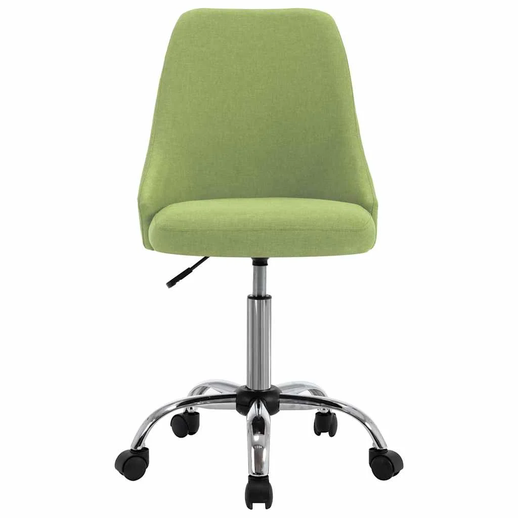 Chaises de bureau roulantes lot de 2 49 x 52,5 x 94,5 cm vert tissu – vue de côté