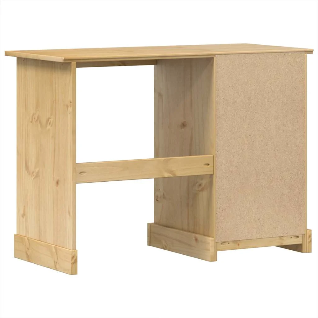 Coiffeuse bois 104 x 47 x 75 cm brun bois massif de pin – vue de dessus