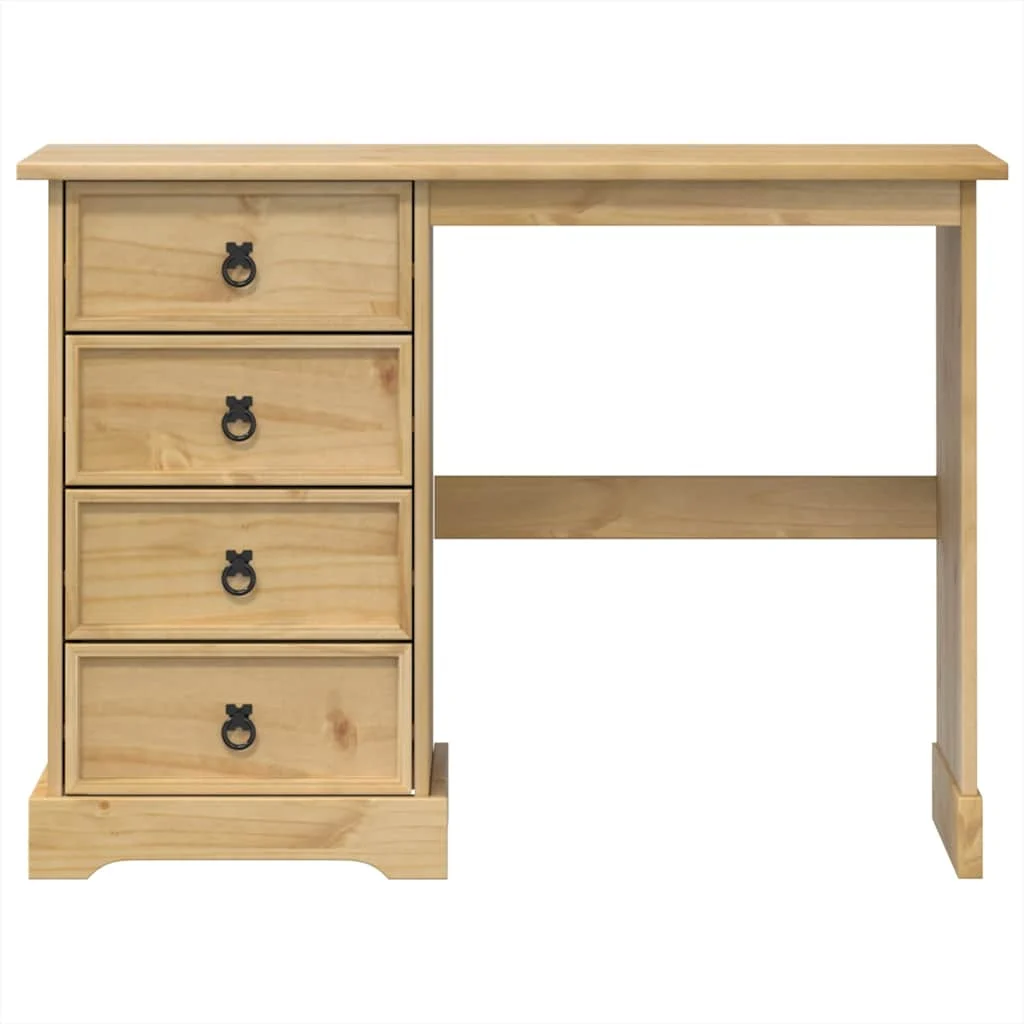 Coiffeuse bois 104 x 47 x 75 cm brun bois massif de pin – vue en situation